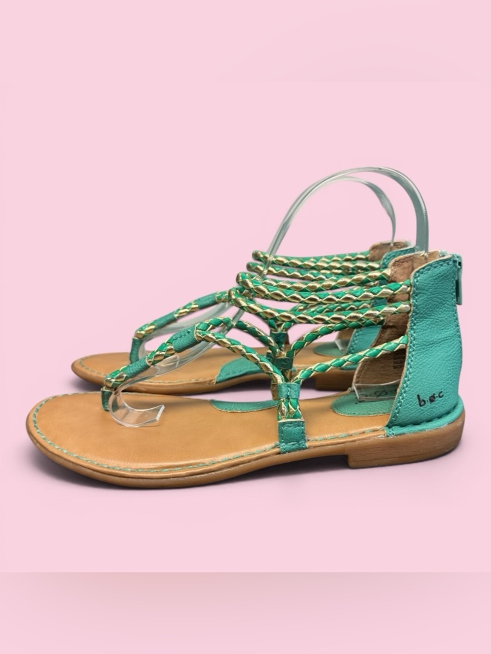 B.O.C. Sedge Gladiator Sandal Emerald green braided straps Zip Up
Size 8 - Picture 11 of 14